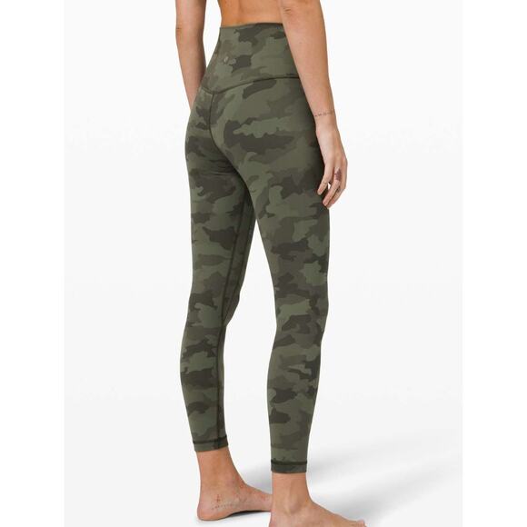 lululemon athletica Pants - Lululemon Women's 10 Align High Rise Pant 25" Green Camo Leggings Athletic Yoga